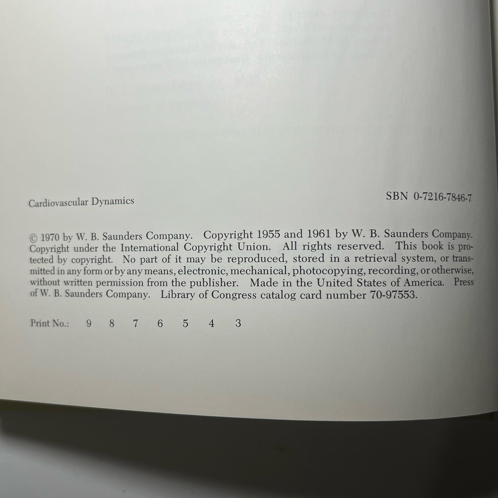 CARDIOVASCULAR DYNAMICS BY ROBERT F. RUSHMER [HARDCOVER , 3RD EDITION , 1970] - Picture 5 of 6